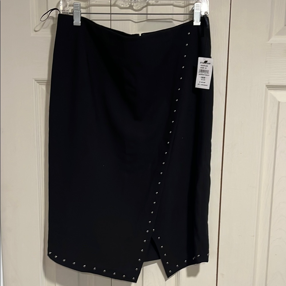 Elegant Black Studded Skirt